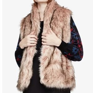New Bcbgeneration Faux Fur Vest In Dusty PinkSize XS MRP $158
